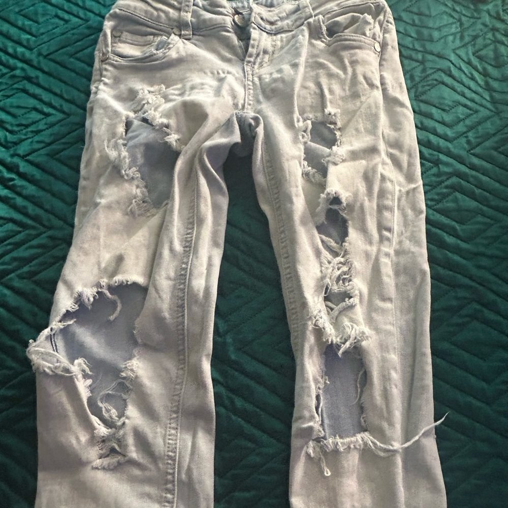 refuge Light Gray Ripped Skinny Jeans